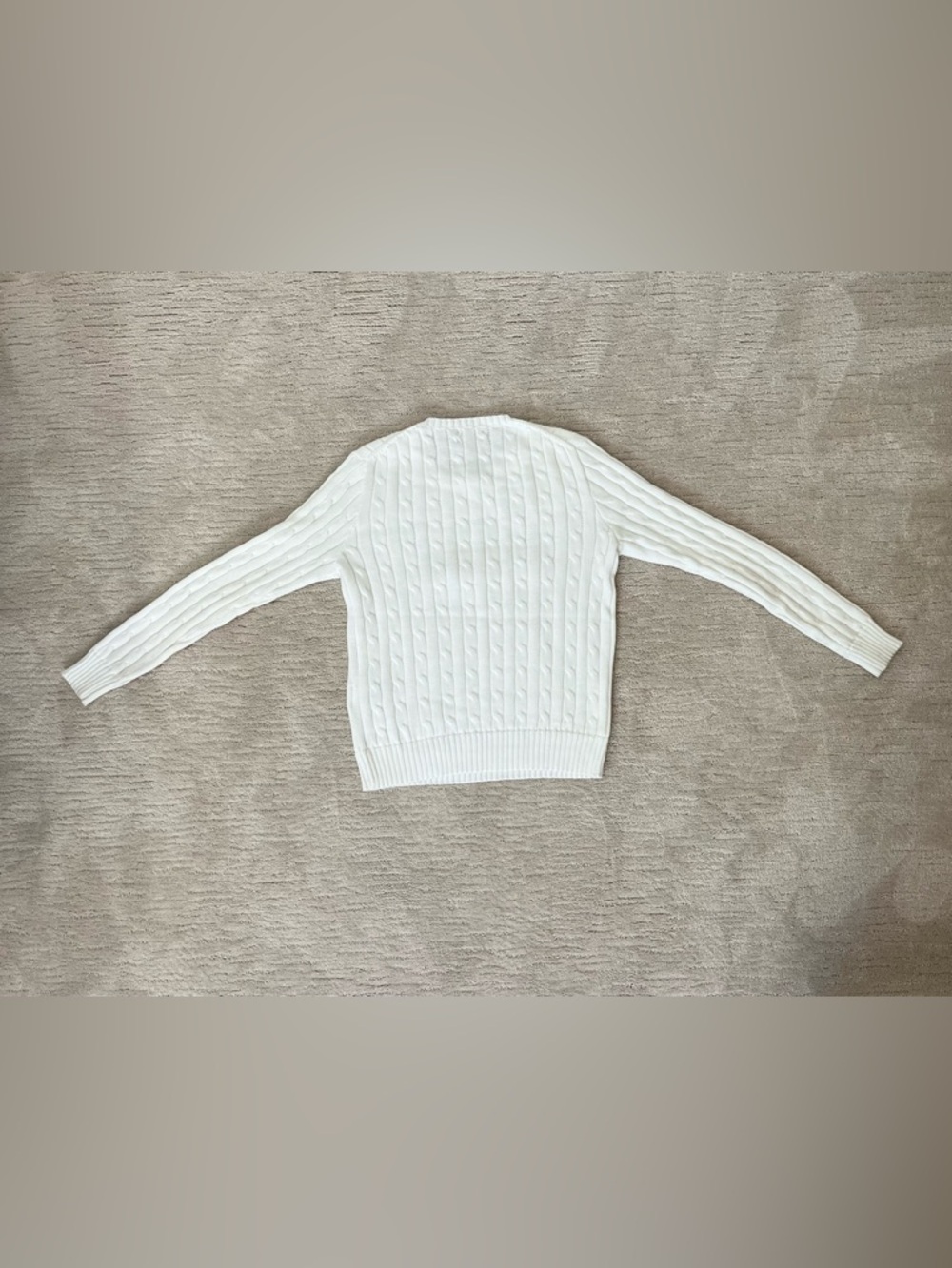 Ralph Lauren white Cable-Knit Crewneck Sweater - Picture 4 of 10
